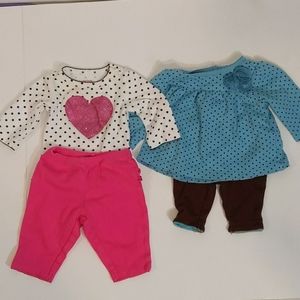 Newborn outfits heart polka dots
